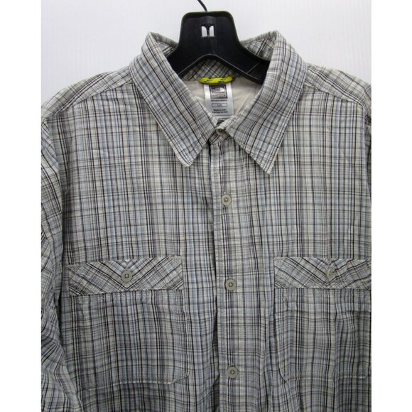 The North Face Shirt Large Gray A5 Series Button Down Plaid Pockets - Picture 2 of 12